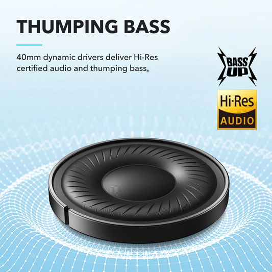 Anker Soundcore Q20i Wireless Over-Ear Headphones – Hybrid Active Noise Cancelling, Deep Bass, 40H Playtime, App Control (Refurbished)