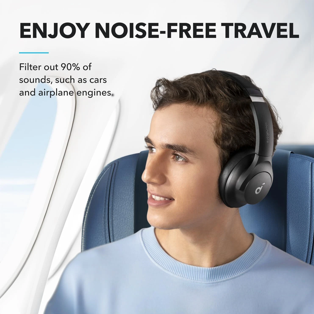 Anker Soundcore Q20i Wireless Over-Ear Headphones – Hybrid Active Noise Cancelling, Deep Bass, 40H Playtime, App Control (Refurbished)